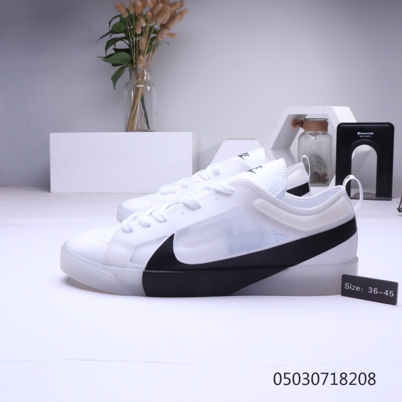Nike Blazer Low Mesh Vamp White Black Shoes